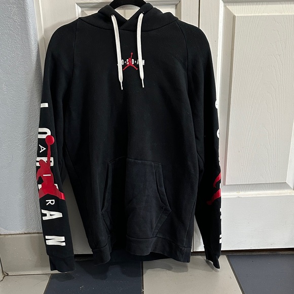 Jordan Men Black Hoodie with Red and White - Picture 1 of 4